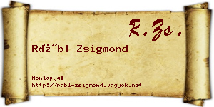Rábl Zsigmond névjegykártya